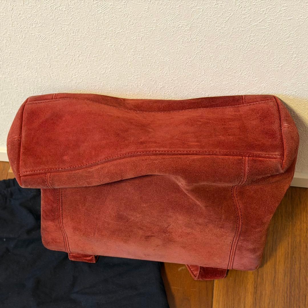 CHANEL 赤 スエード トートバッグ ハンドバッグ