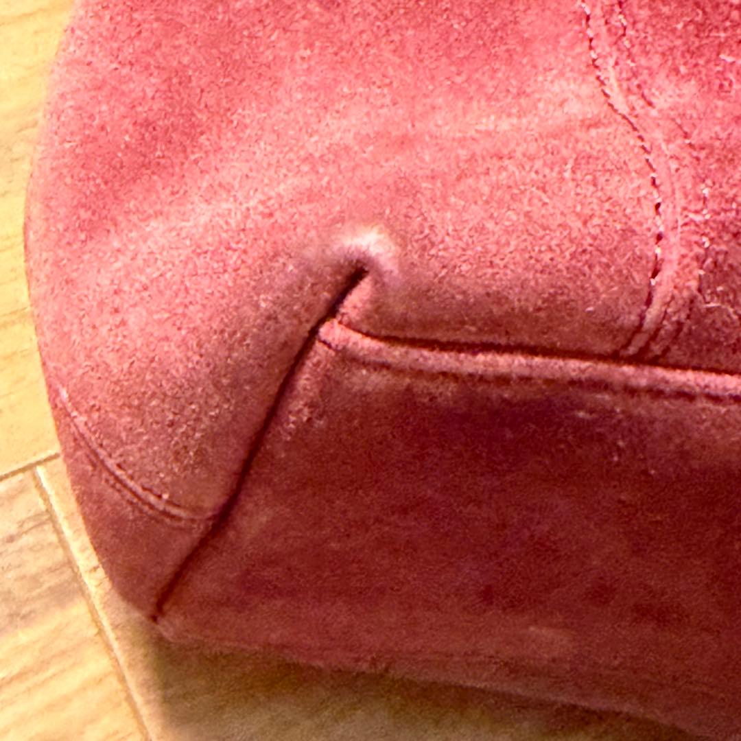 CHANEL 赤 スエード トートバッグ ハンドバッグ