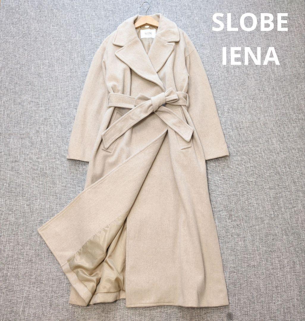 スローブイエナ　SUPER100メルトン ビックラペルコート　ゆったり　ロング丈