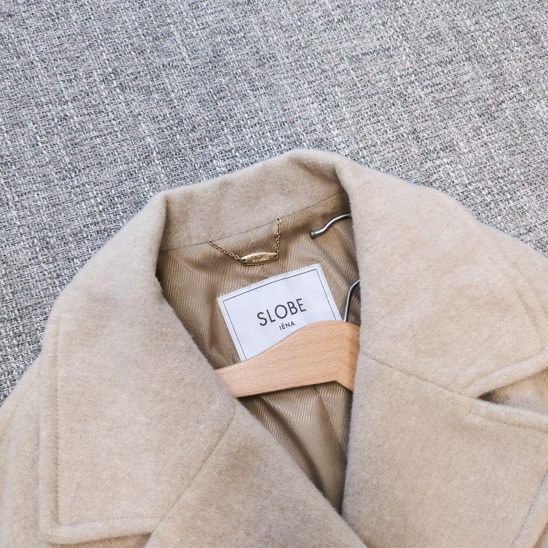 スローブイエナ　SUPER100メルトン ビックラペルコート　ゆったり　ロング丈