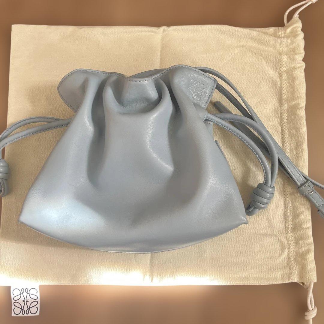LOEWE フラメンコクラッチ ミニ ダスティーブルー 限定色 美品