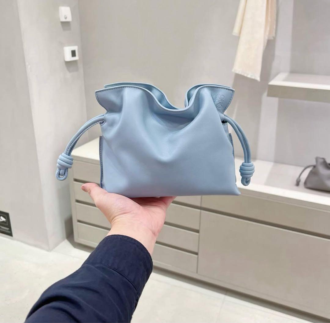 LOEWE フラメンコクラッチ ミニ ダスティーブルー 限定色 美品