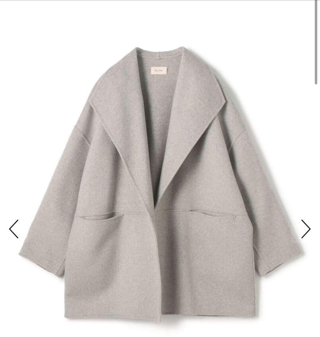ウニ子　DES PRÉS ライトグレー ビーバーショートコート