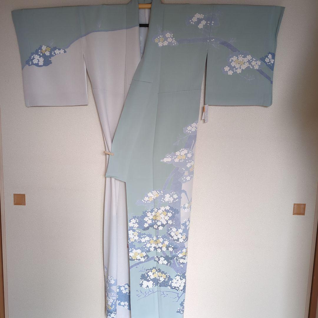 桜訪問着　お手入れ済 美品　トールサイズ　金駒刺繍　パールトン加工 着物雑誌掲載