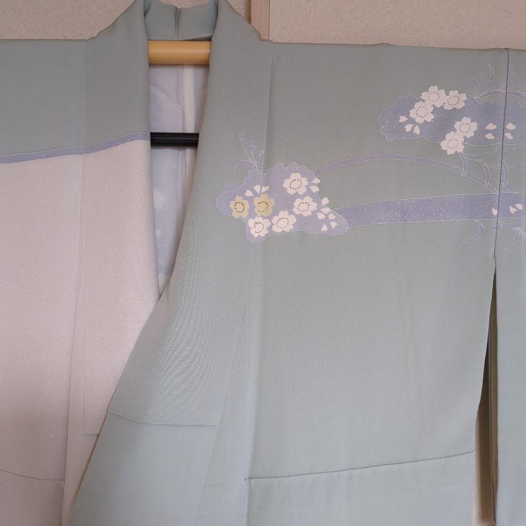 桜訪問着　お手入れ済 美品　トールサイズ　金駒刺繍　パールトン加工 着物雑誌掲載