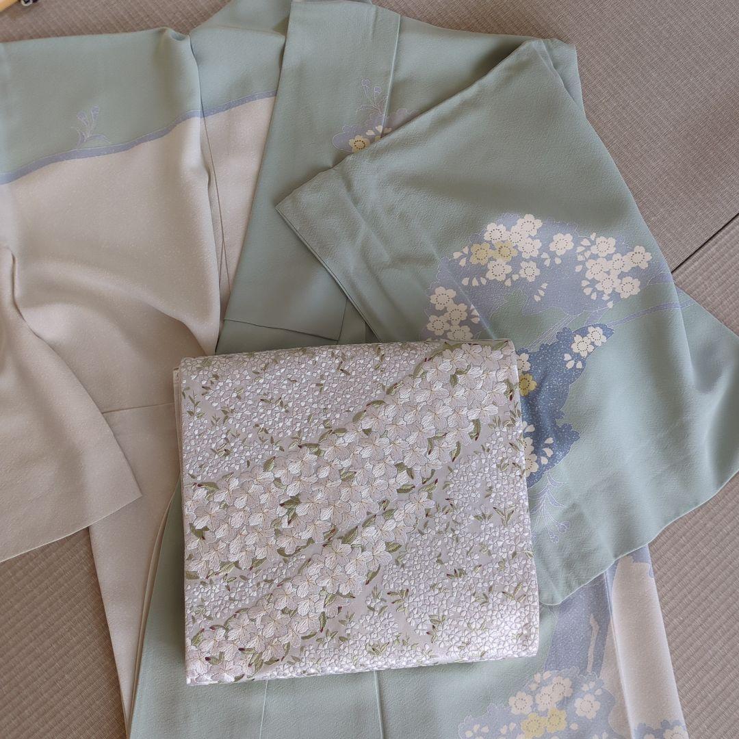 桜訪問着　お手入れ済 美品　トールサイズ　金駒刺繍　パールトン加工 着物雑誌掲載