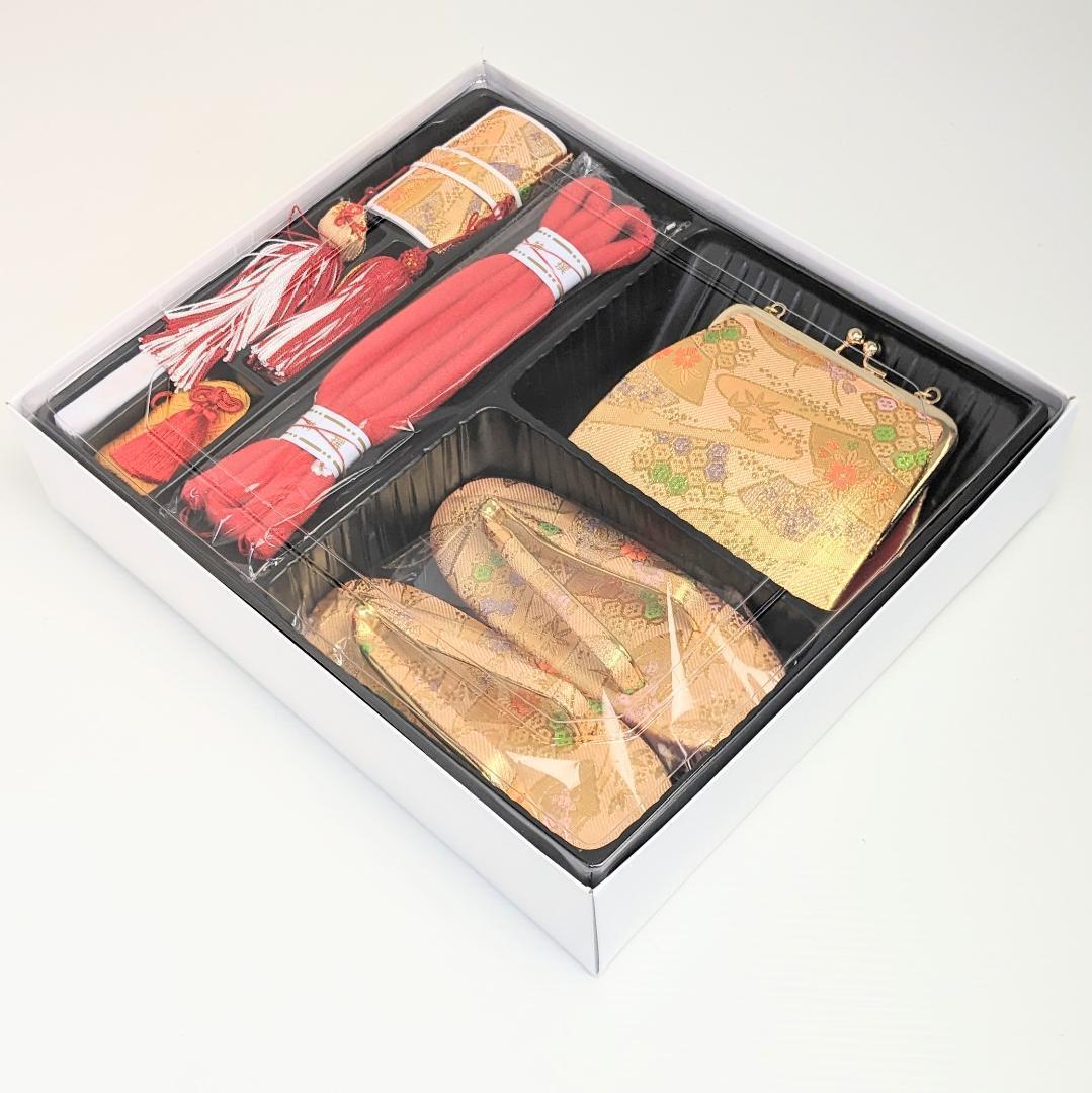 七五三 7歳 四つ身用 作り帯 筥迫セット 金 ゴールド