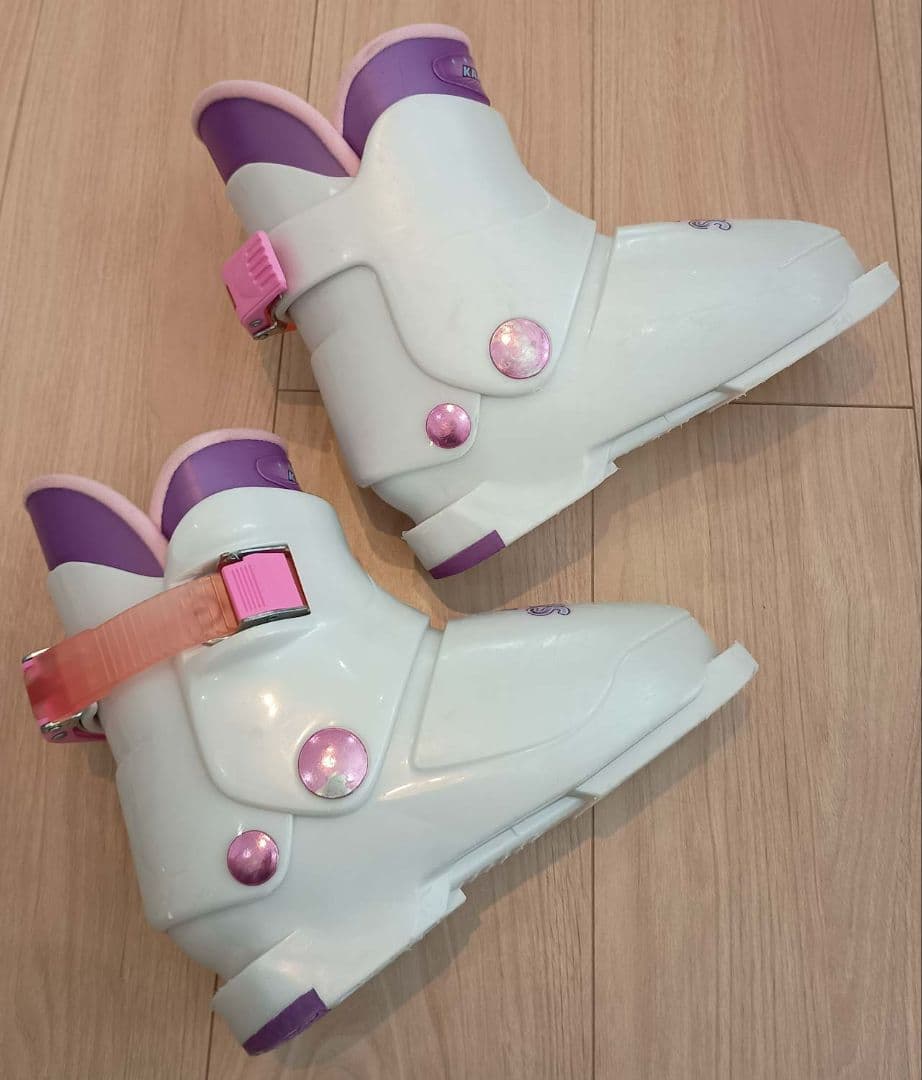 ま*る様 キッズスキー4点セット スキー板、ビンディング、ストック、スキー靴　1