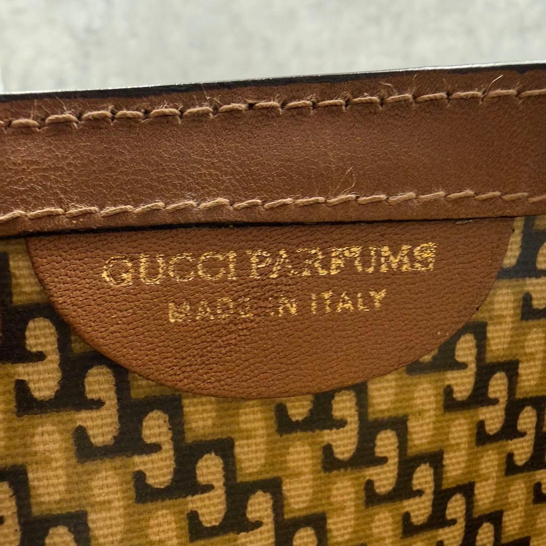 美品✨グッチ　クラッチバッグ シェリーライン ブラウン スエード