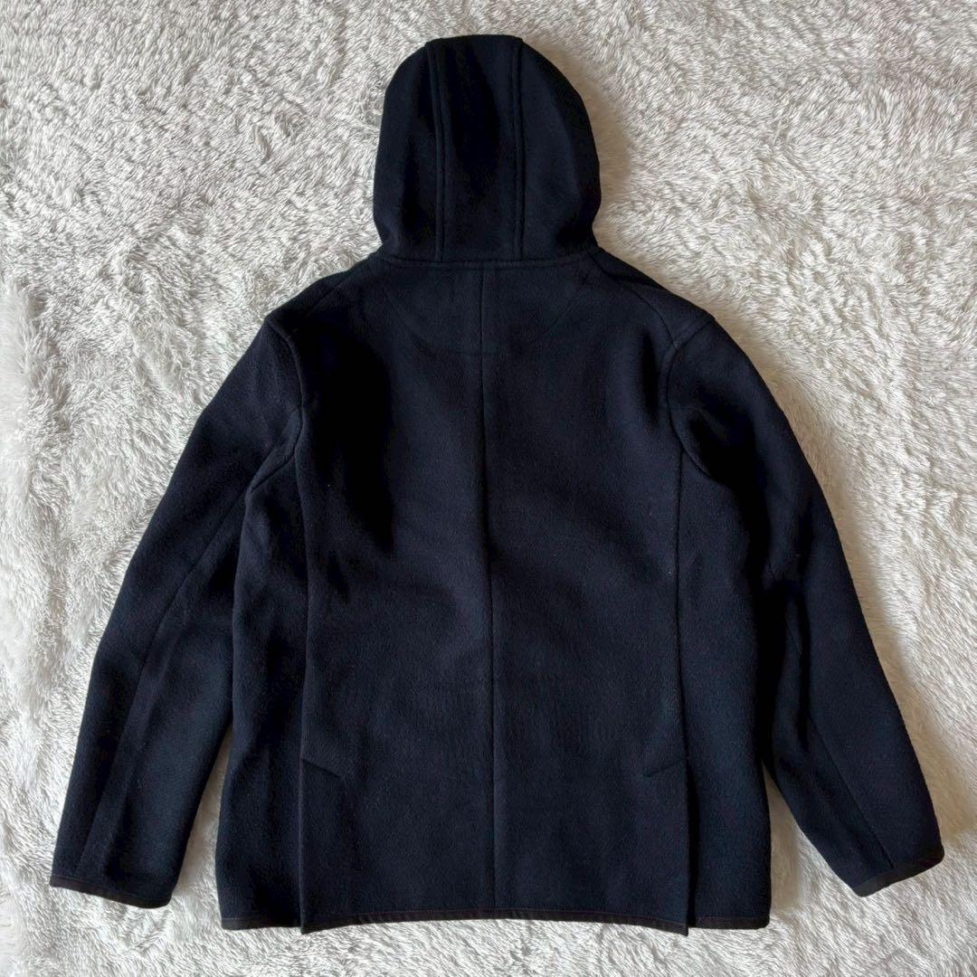 ダントン ウールモッサジャケット ピーコート くるみボタン XL ロゴ ネイビー