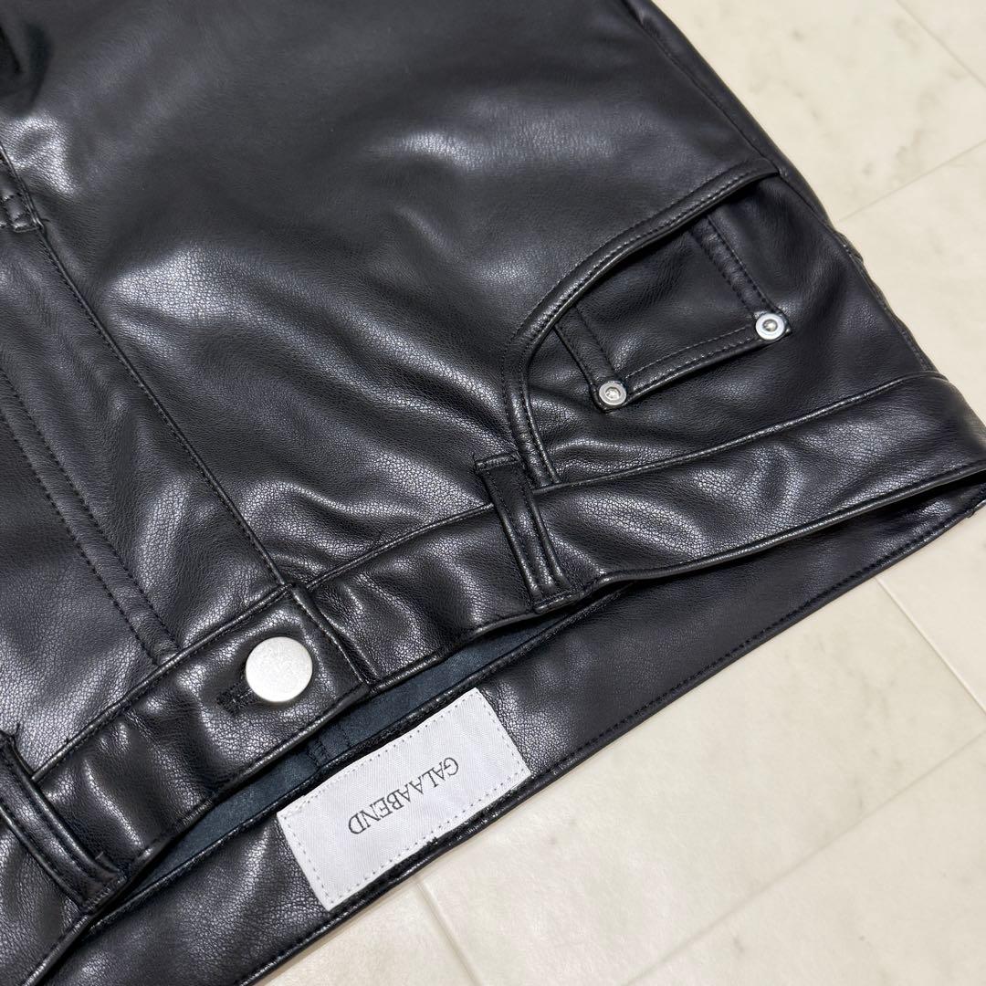 ガラアーベント ウォッシャブル エコレザー パンツ サイズ：48 ブラック