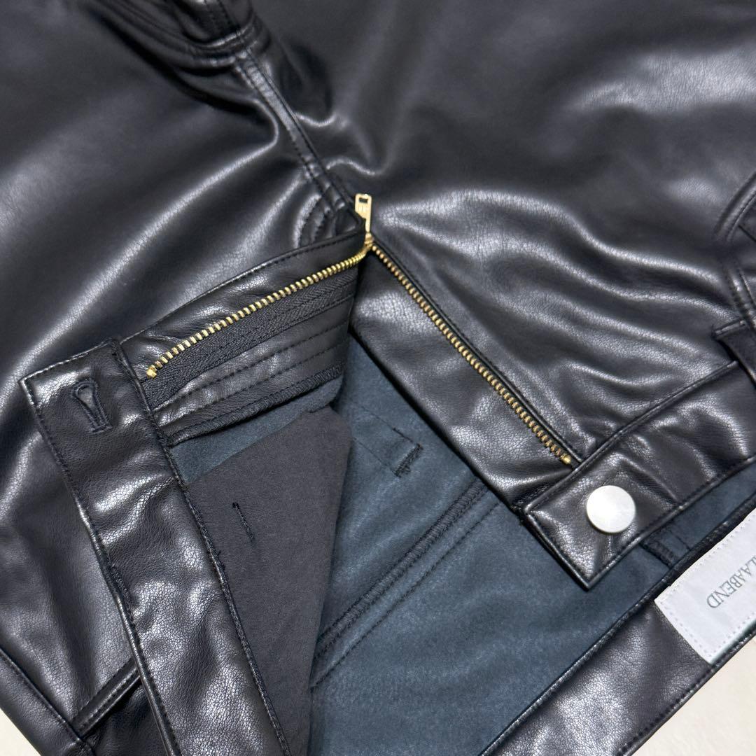 ガラアーベント ウォッシャブル エコレザー パンツ サイズ：48 ブラック