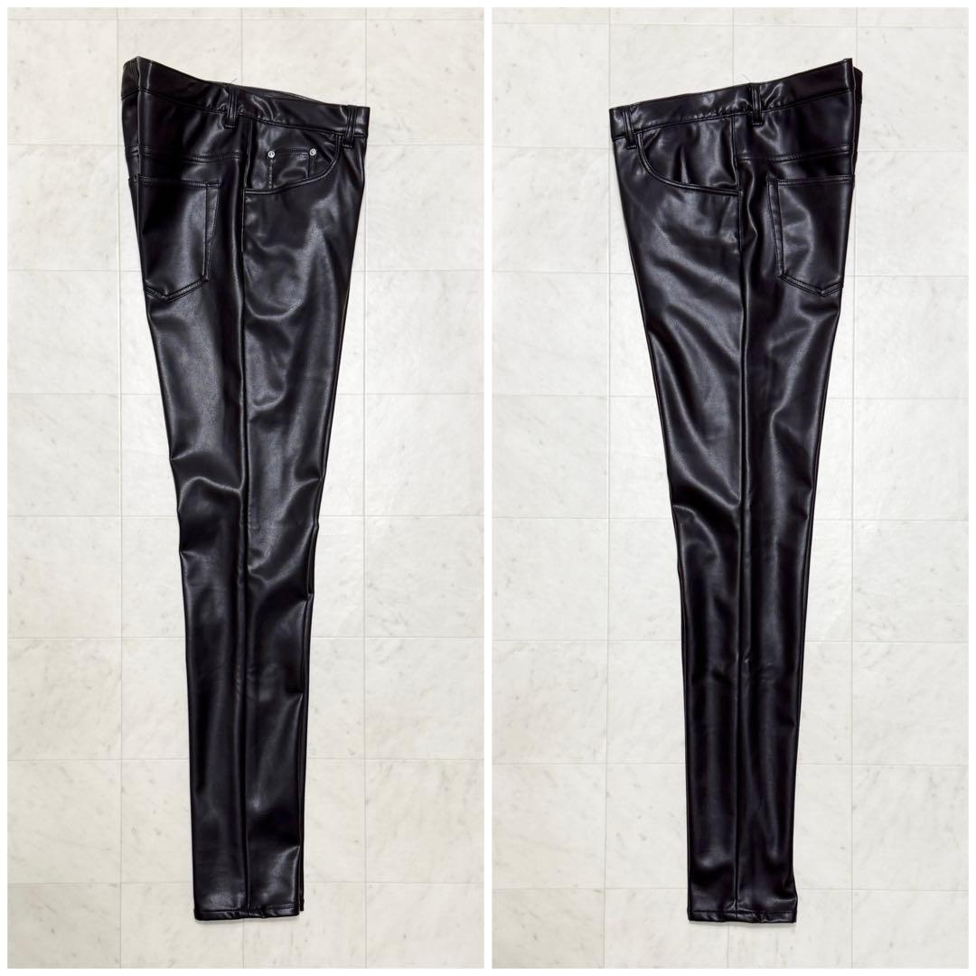ガラアーベント ウォッシャブル エコレザー パンツ サイズ：48 ブラック