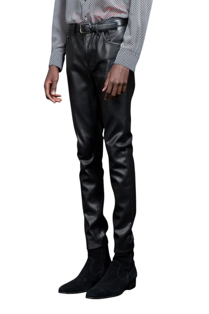 ガラアーベント ウォッシャブル エコレザー パンツ サイズ：48 ブラック