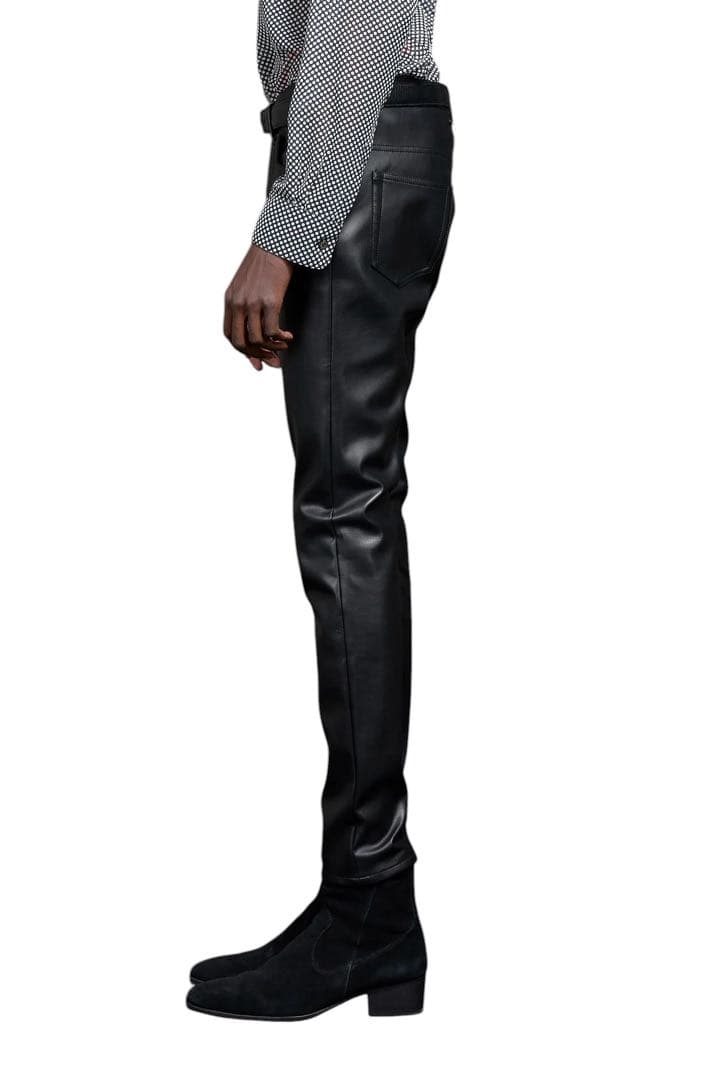 ガラアーベント ウォッシャブル エコレザー パンツ サイズ：48 ブラック