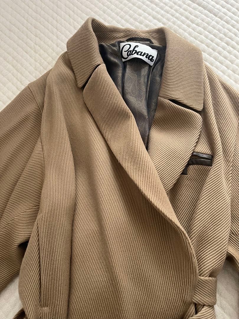 cabanaカバナ ケイト カシュクールジャケットコート　ペイズリー柄玉虫色