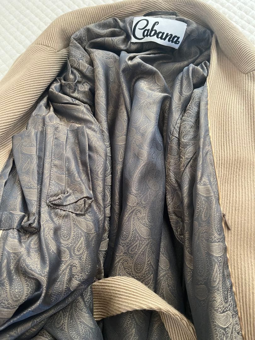 cabanaカバナ ケイト カシュクールジャケットコート　ペイズリー柄玉虫色