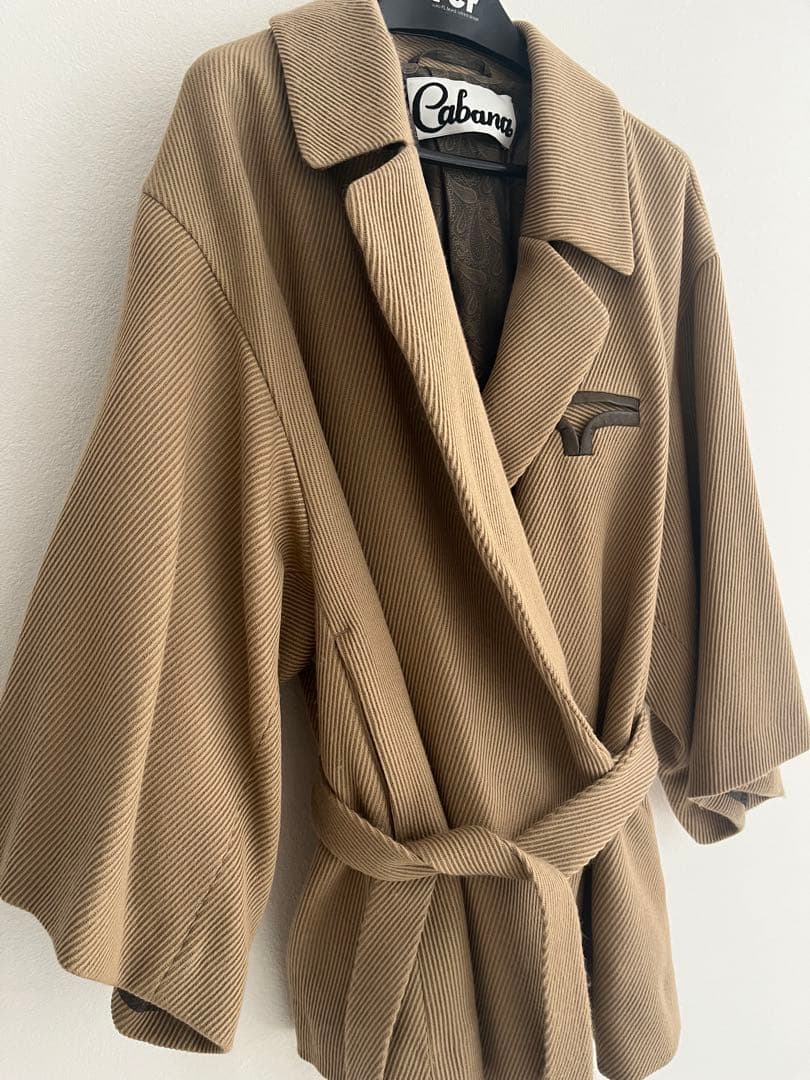 cabanaカバナ ケイト カシュクールジャケットコート　ペイズリー柄玉虫色