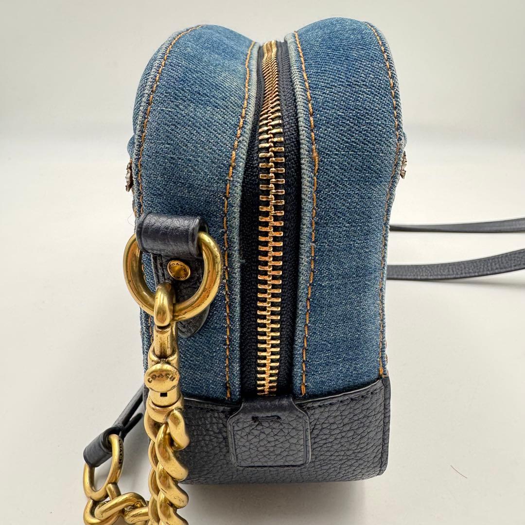 美品✨COACH ショルダーバッグ　ティーローズ　デニム生地　2way