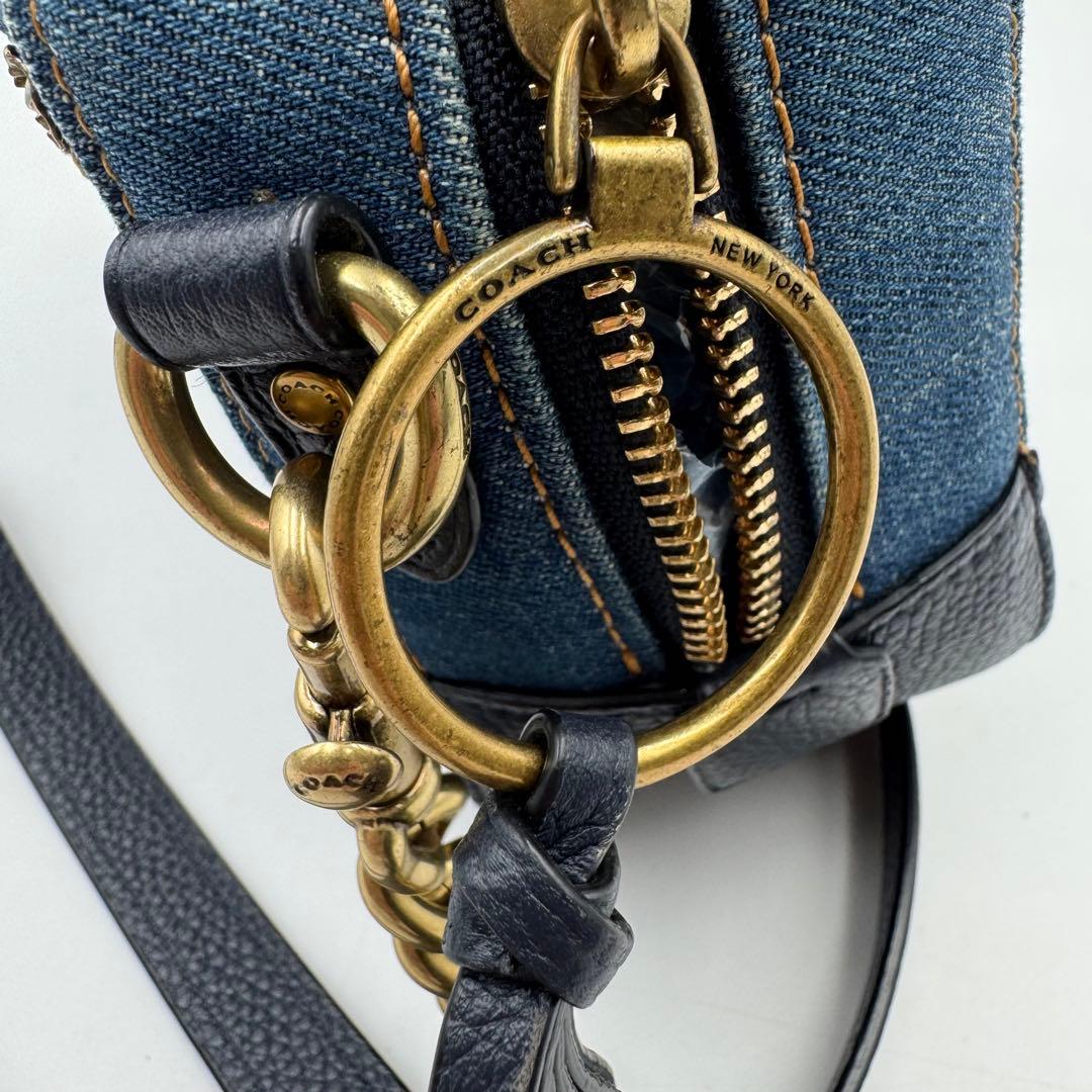 美品✨COACH ショルダーバッグ　ティーローズ　デニム生地　2way