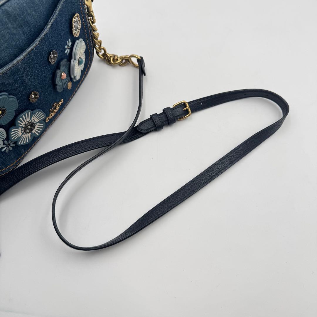 美品✨COACH ショルダーバッグ　ティーローズ　デニム生地　2way
