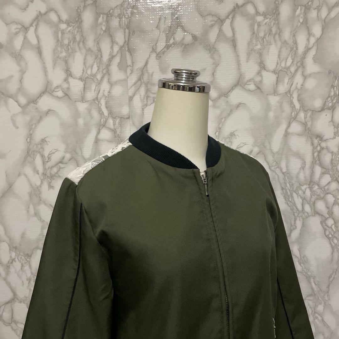 美品 Chesty レースデザインブルゾン　MA-1 ダブルジップジャケット
