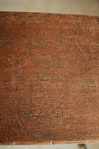 雰囲気の良い古い小学校の机　鉄脚　古材