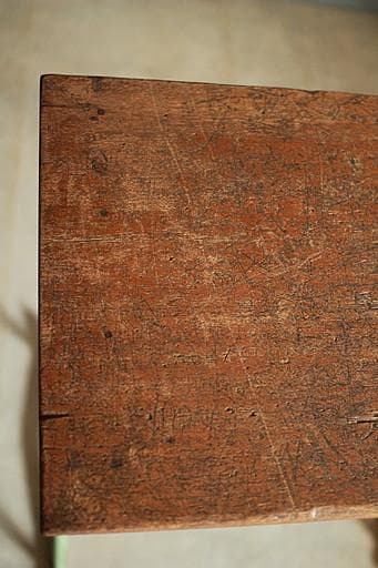 雰囲気の良い古い小学校の机　鉄脚　古材