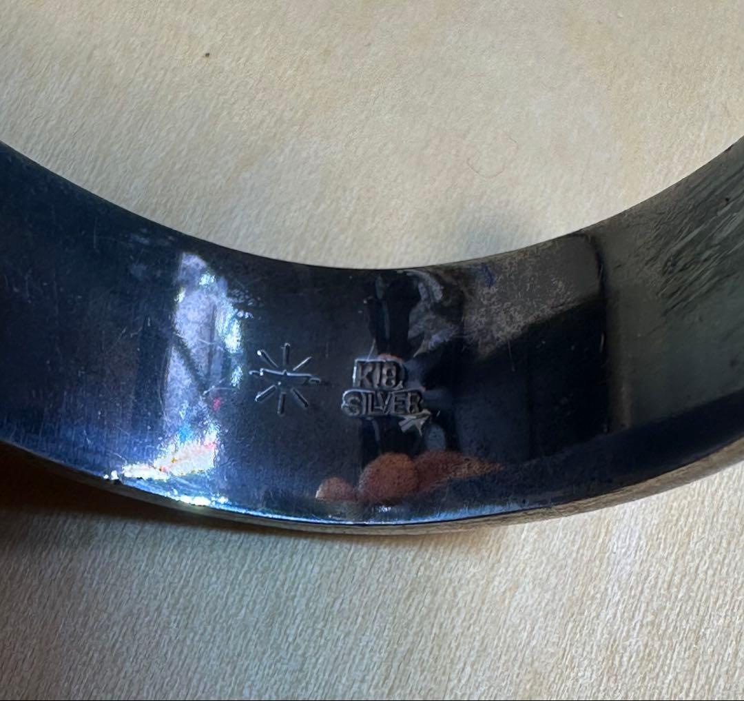 GODSUNS ゴッドサンズ平打ち12mmバングル K18ローズメタル付