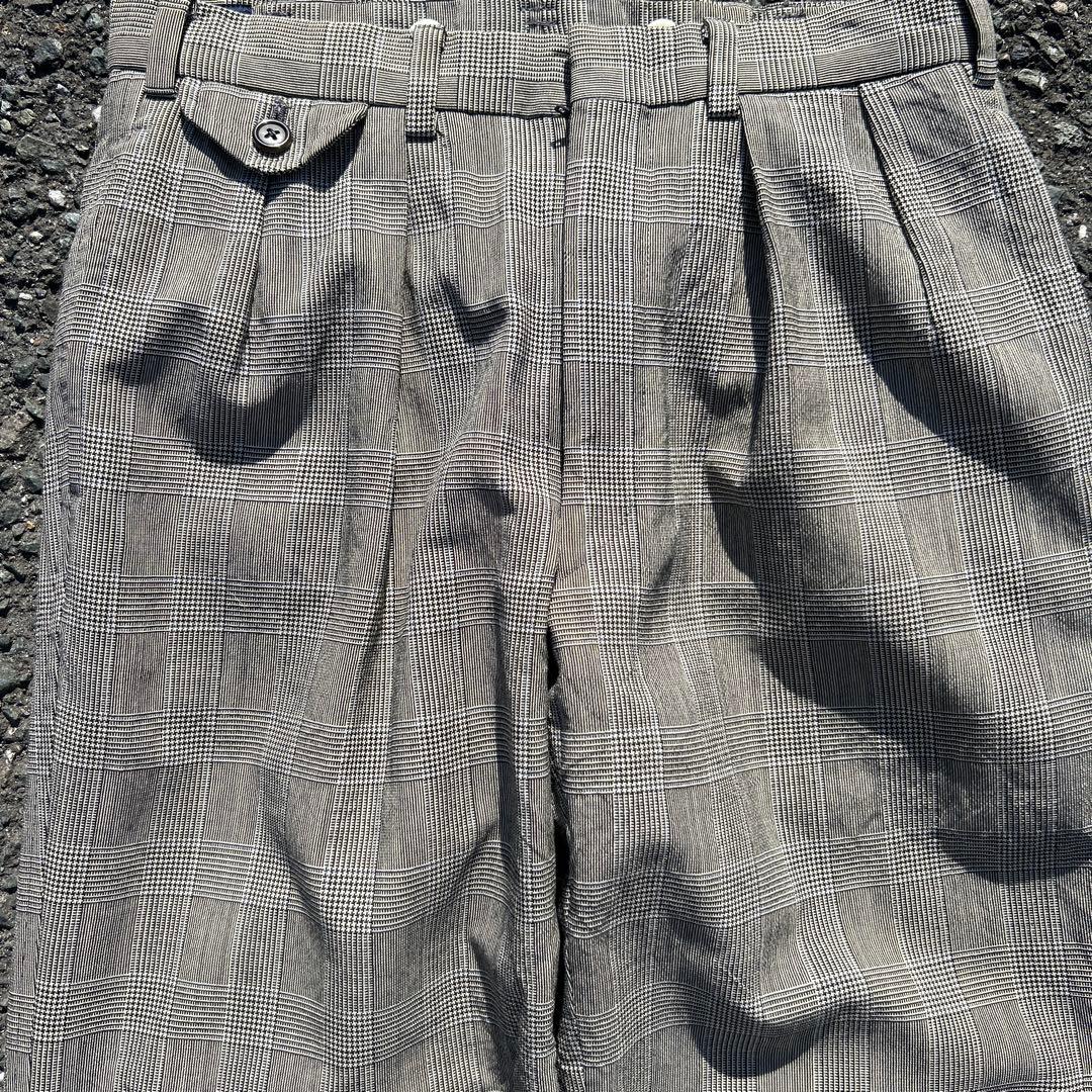 裾幅平置き24.5cm 90s サスペンダーボタン付き 2tuck スラックス