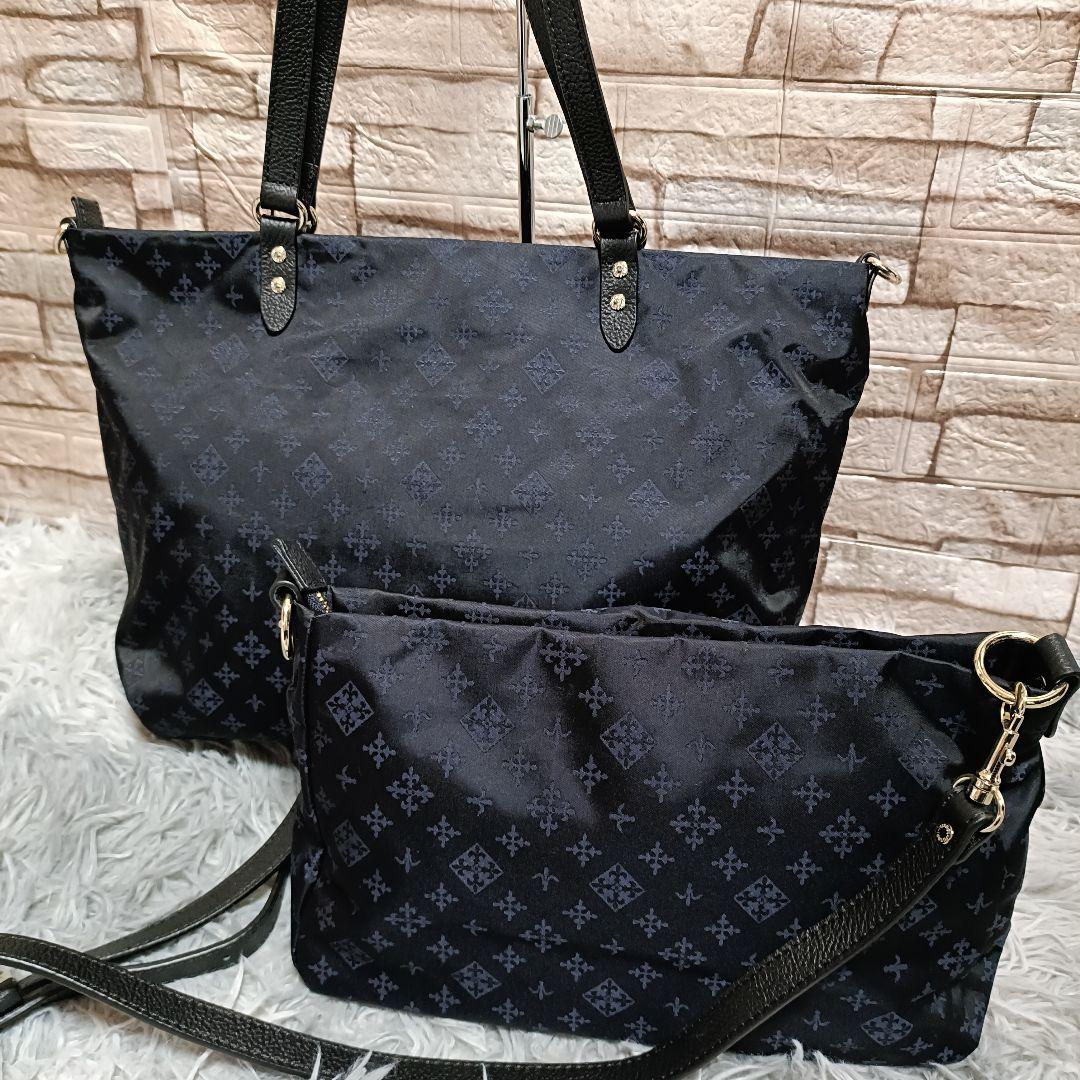 ラシット トートバッグ ショルダーバッグ 2点セット ネイビー A4 美品