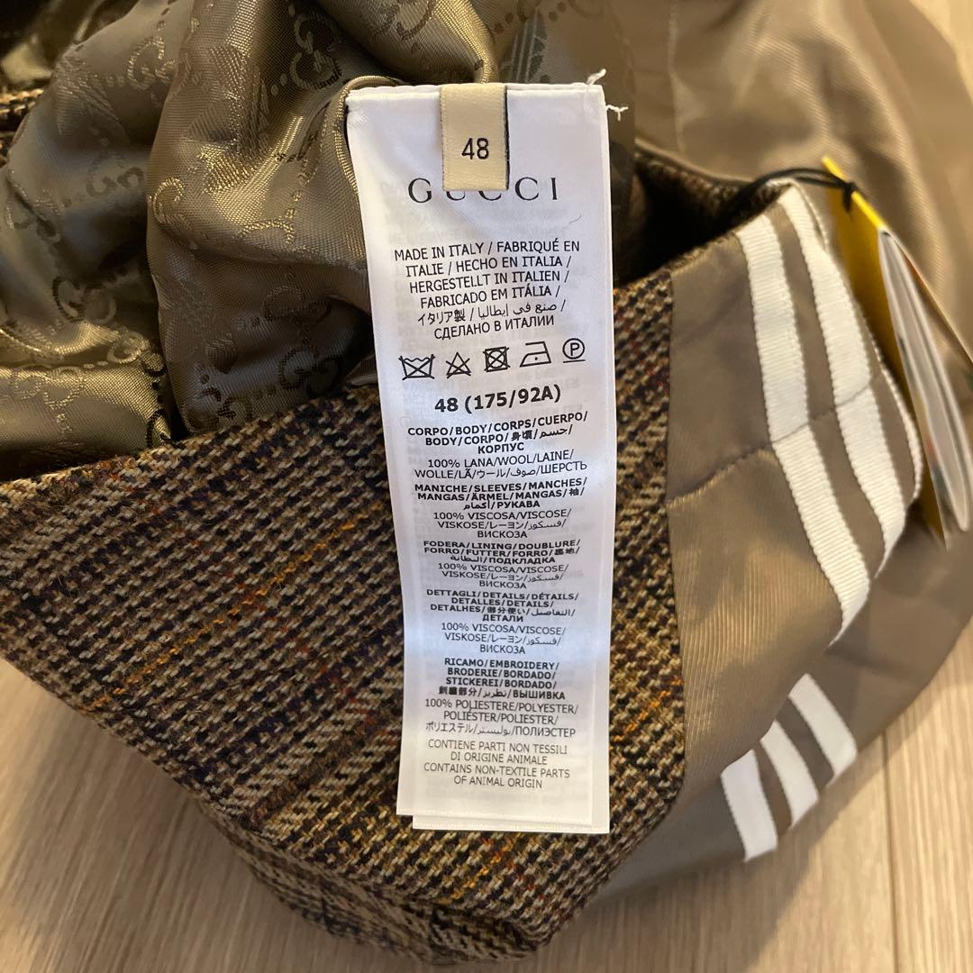 【新品未使用】グッチ　アディダス　ノーカラーコート　710398 裏地総柄