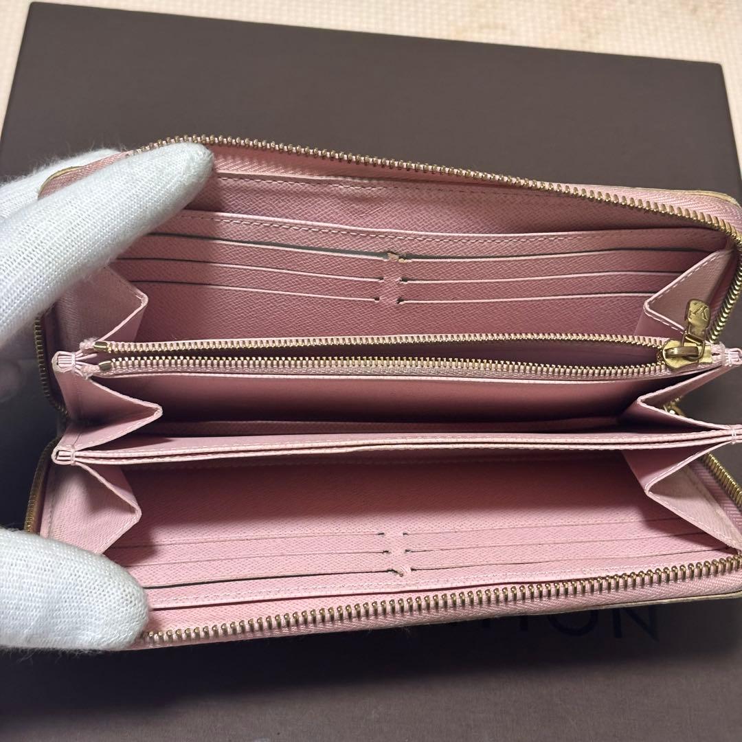 LOUIS VUITTON ダミエ・アズール 長財布　ローズバレリーヌ　ジッピー