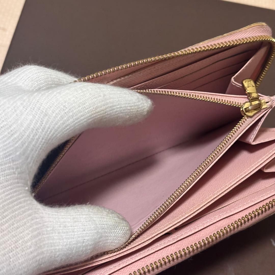 LOUIS VUITTON ダミエ・アズール 長財布　ローズバレリーヌ　ジッピー
