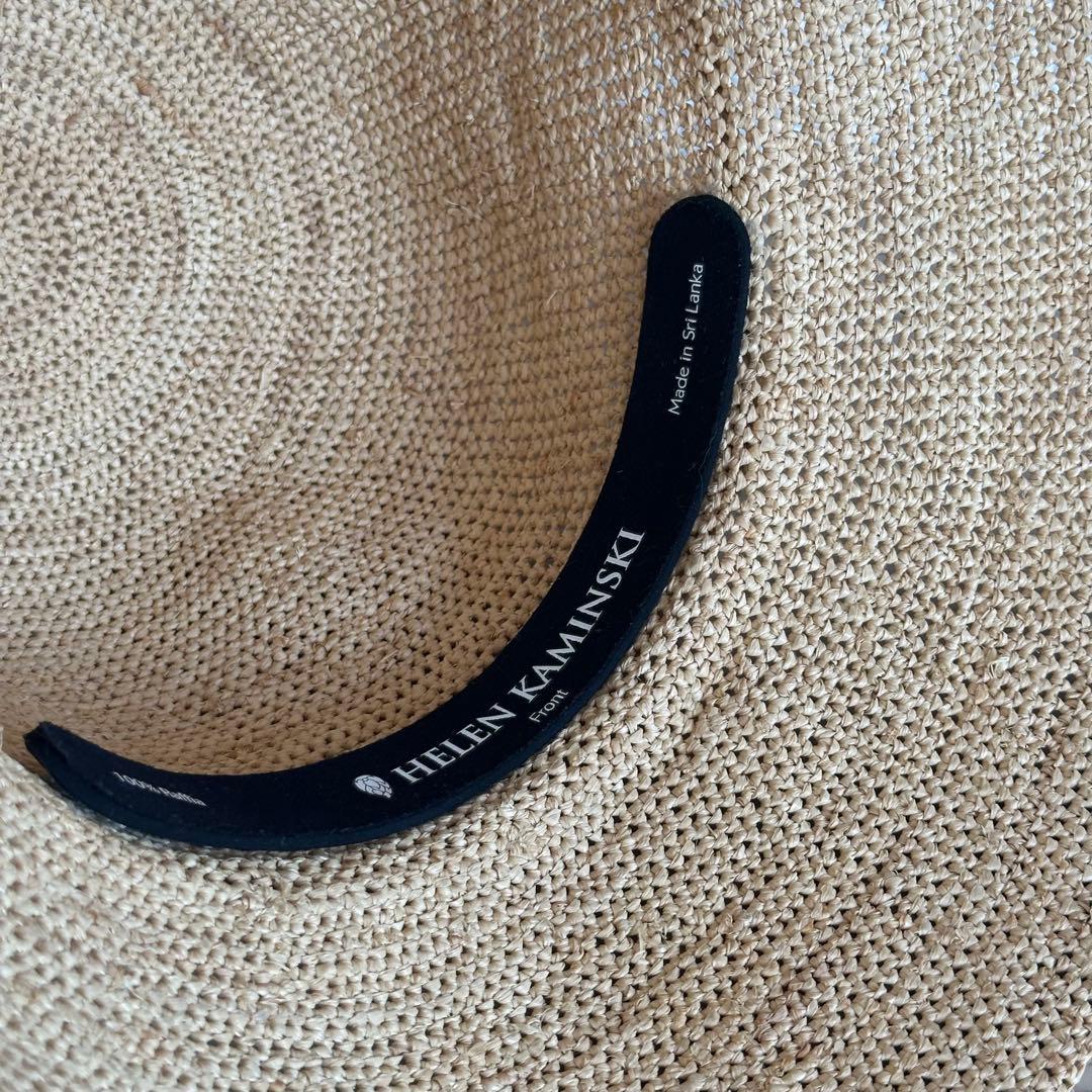 美品 HELEN KAMINSKI ベージュ ラフィアハット 麦わら帽子