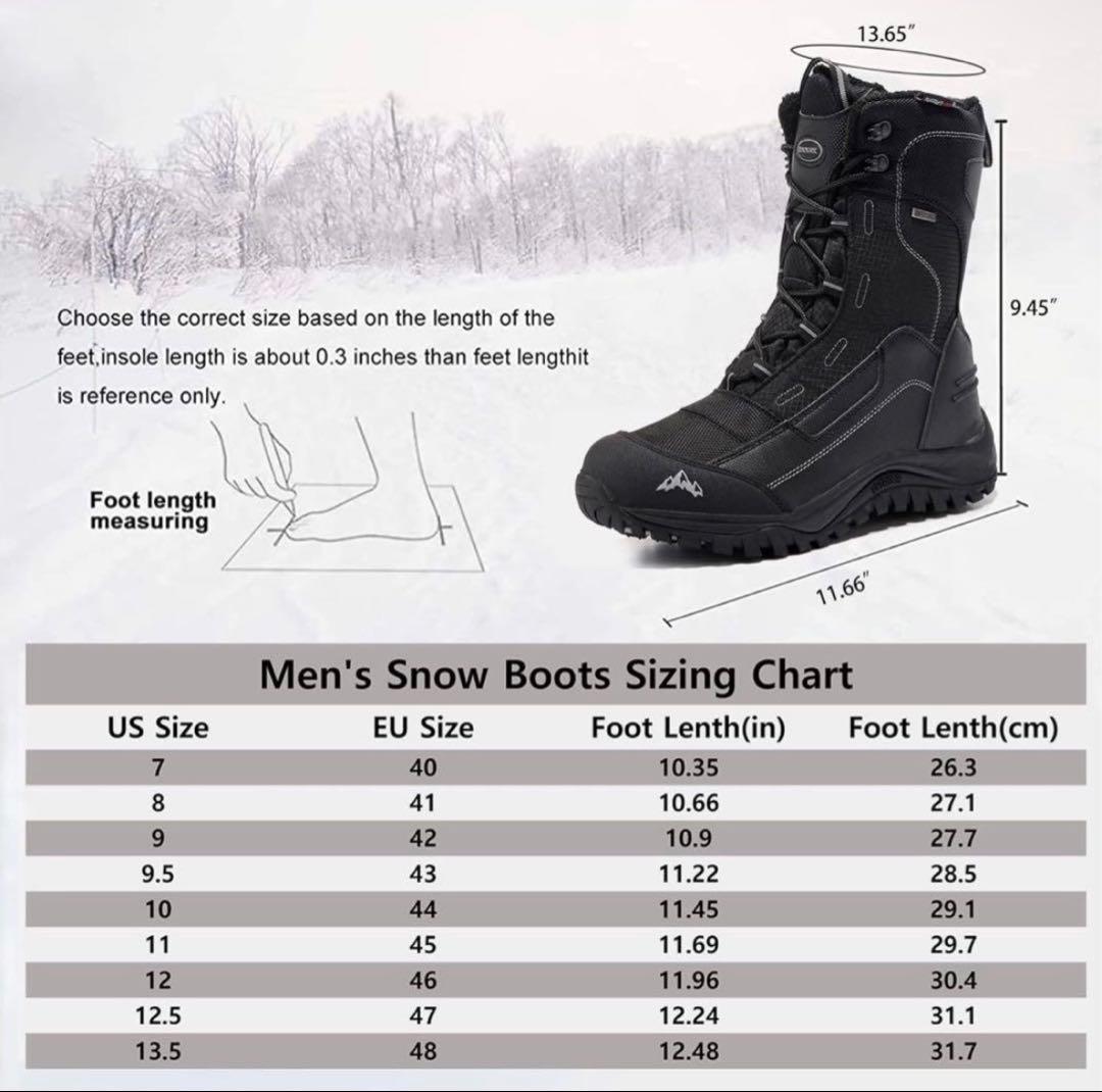 ☆ROCKMARK メンズスノーブーツ ミッドカーフ防水耐久性ブーツ26.5cm