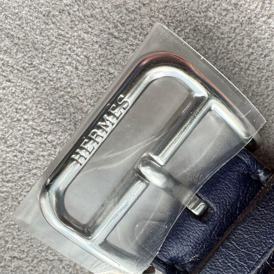 2111 Apple Watch エルメス　ブルー　ロープ柄　二重　HERMES