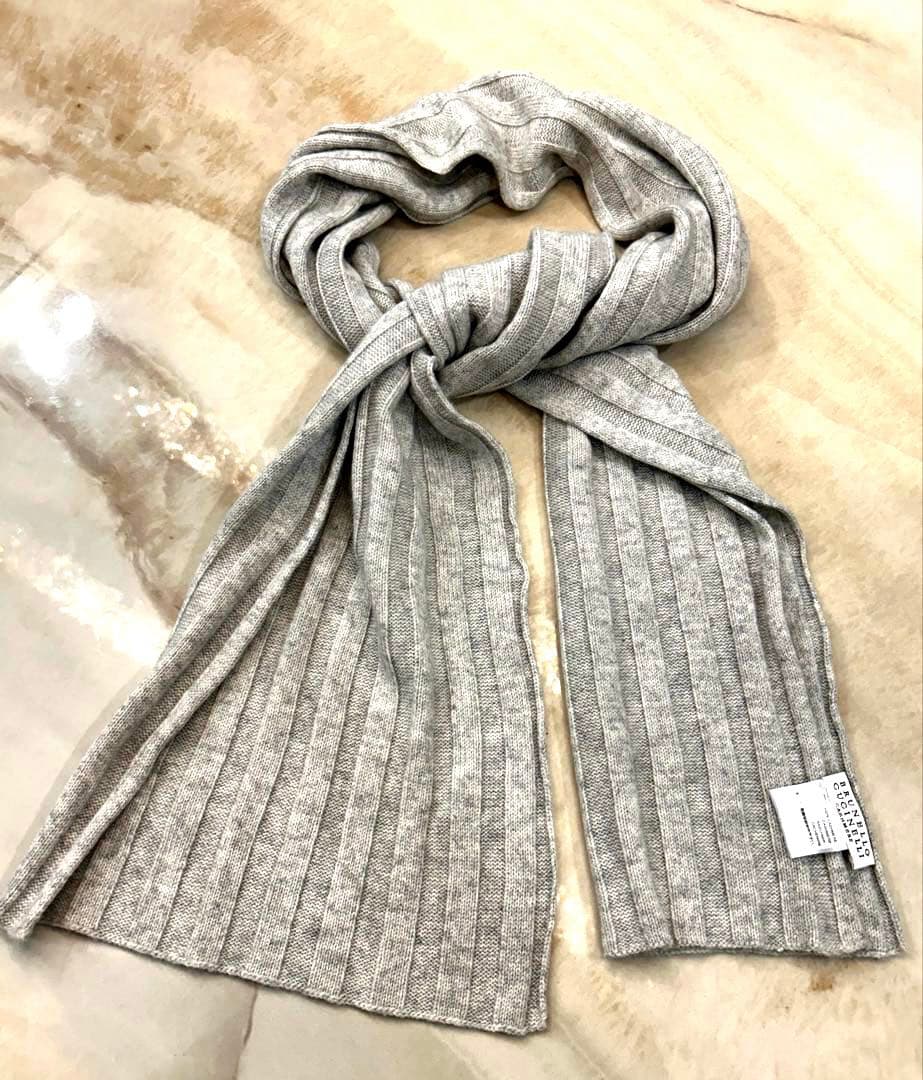 ブルネロクチネリ　カシミア　リブニット　ストール　マフラー　メンズ　レディース