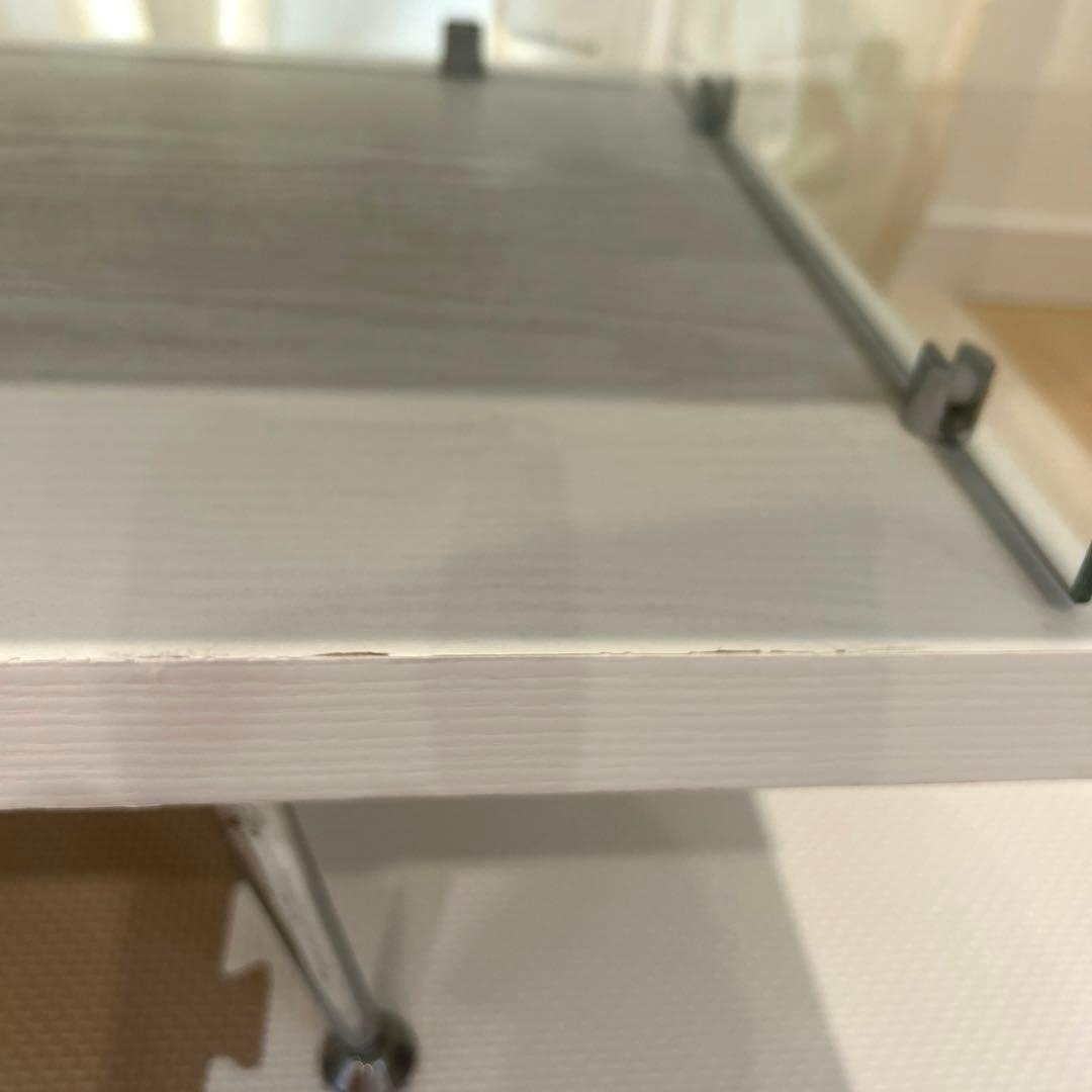 【カメ一】テレビ台 ローボード 幅120cm ホワイト　ガラス　収納つき