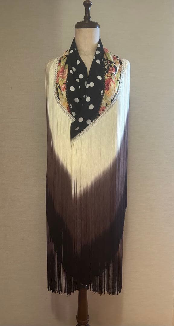 値下げ！茶系ロンググラデーションフレコ フラメンコ 衣装シージョフリンジ