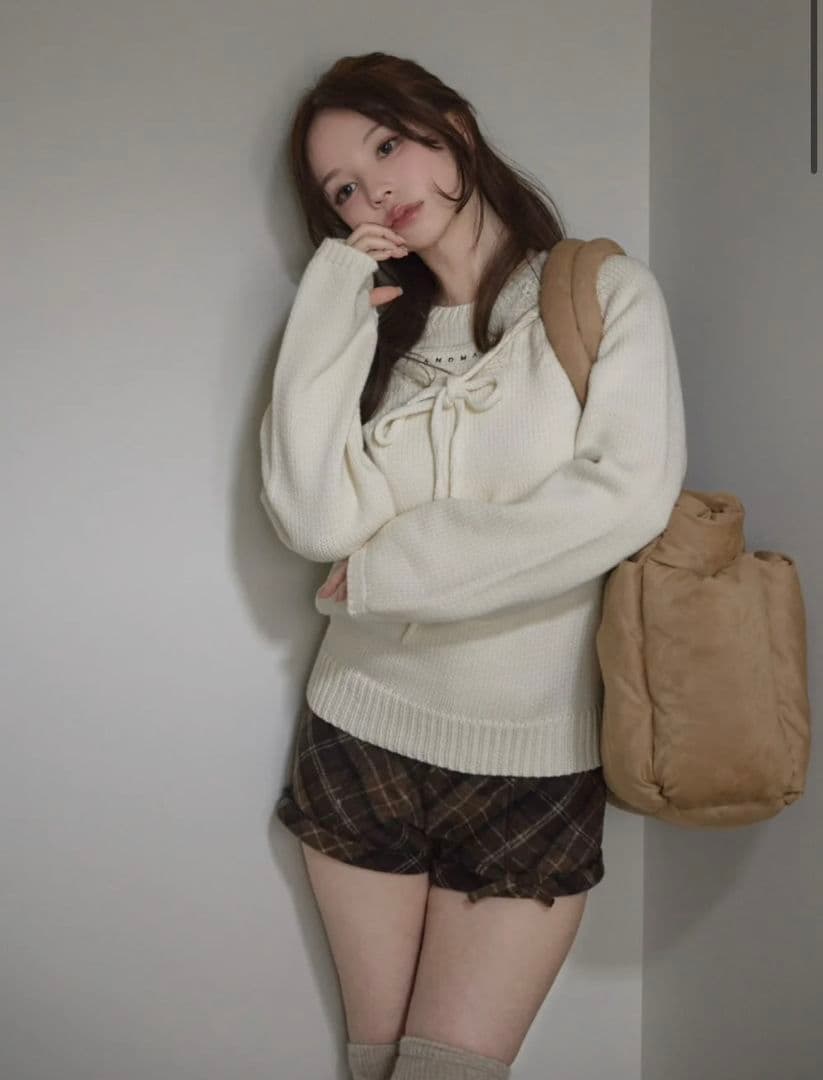 Ribbon check mini pants Sサイズ