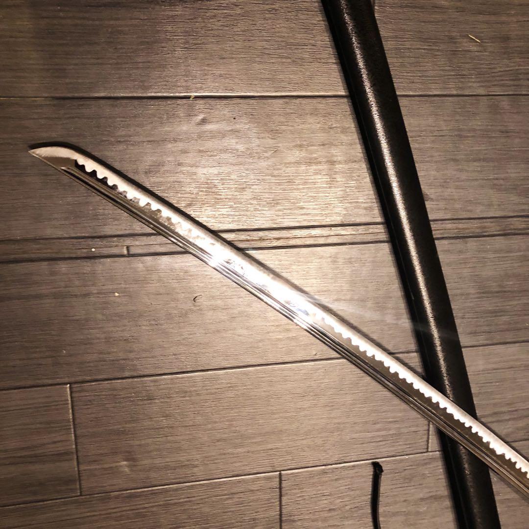 ウィッスキ　高級模造刀　居合刀　樋入り刀身　黒拵え　亜合金刀身