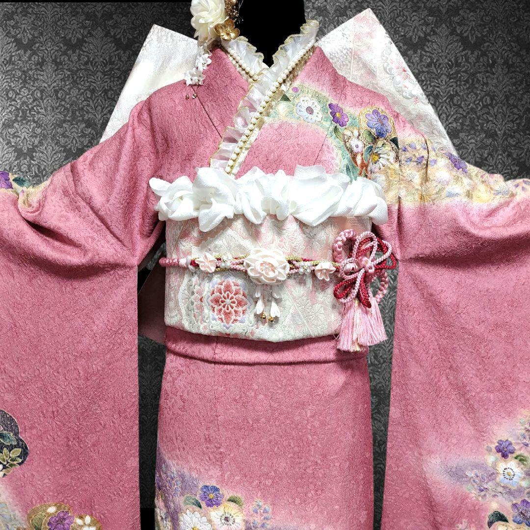 振袖フルセット(7点)・辻ヶ花・辻が花・花絞り・金通し・胴裏正絹・高級手縫い