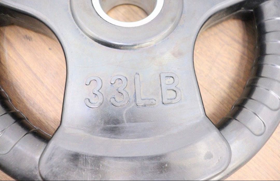 オリンピックプレー 15kg×2枚 計30kg 径50mm ラバーダンベル