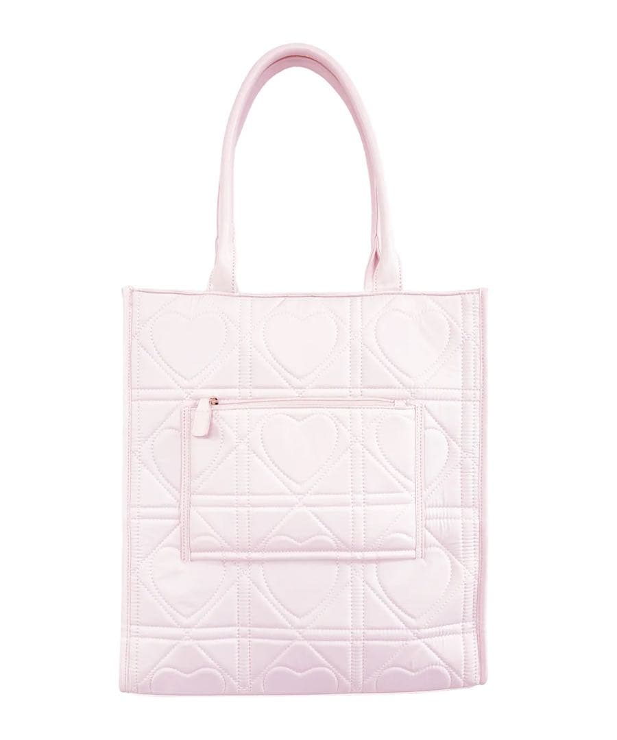 Rosé Muse Heart quilted lightweight tote
