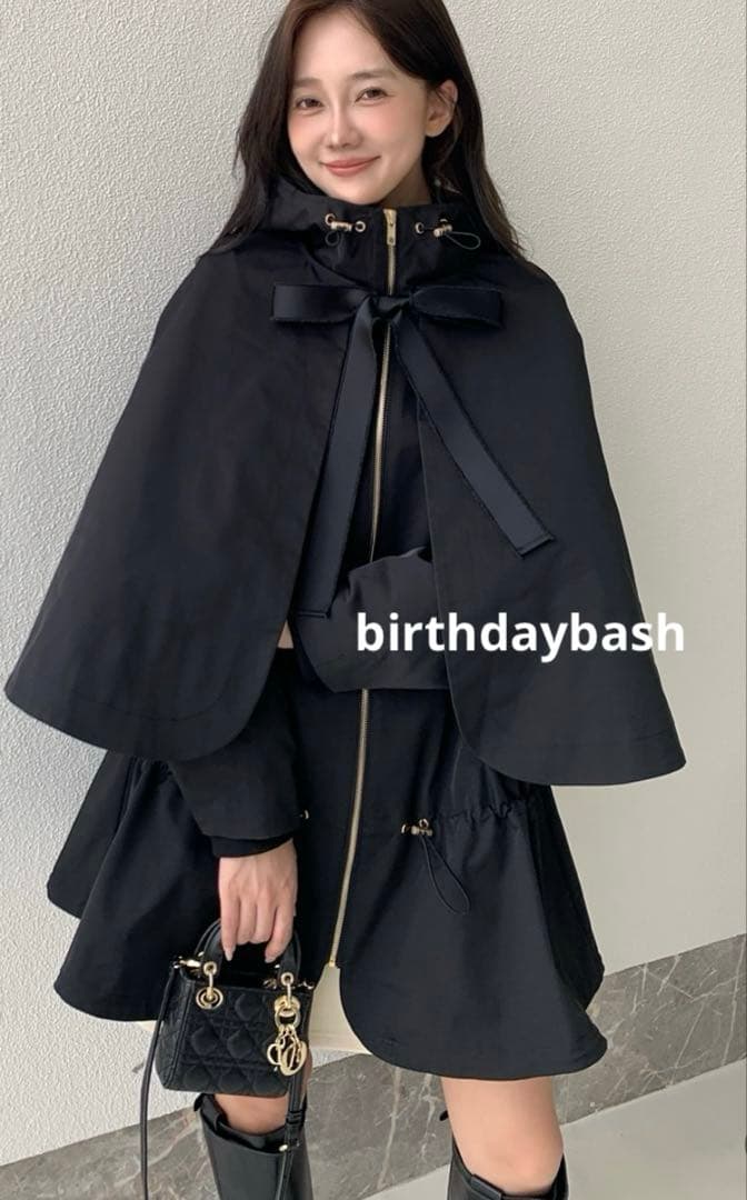 birthdaybash BB 3WAY CAPE COAT ブラック
