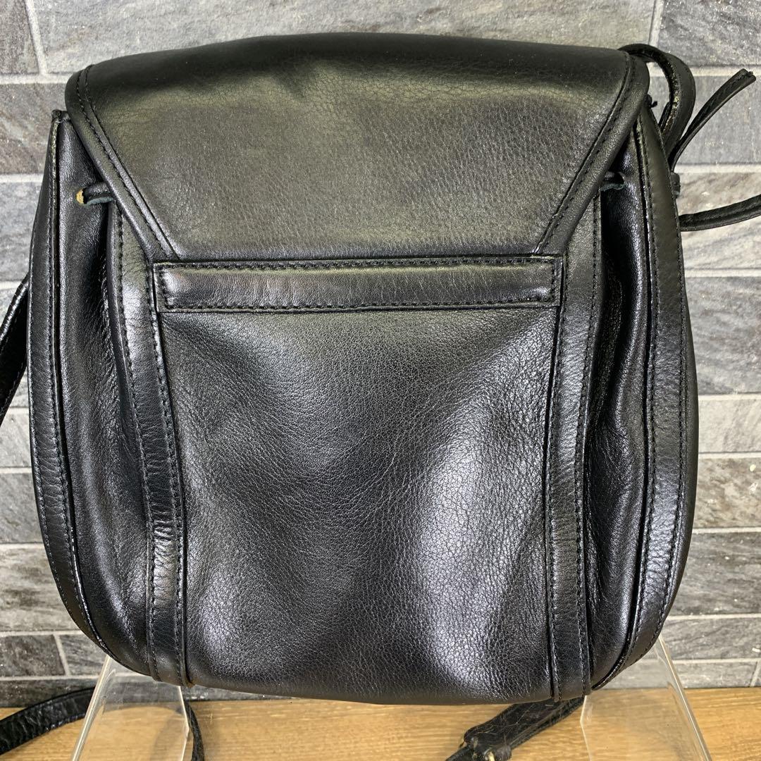 希少　1980年代　オールド　CELINE　レザーショルダーバッグ　ブラック