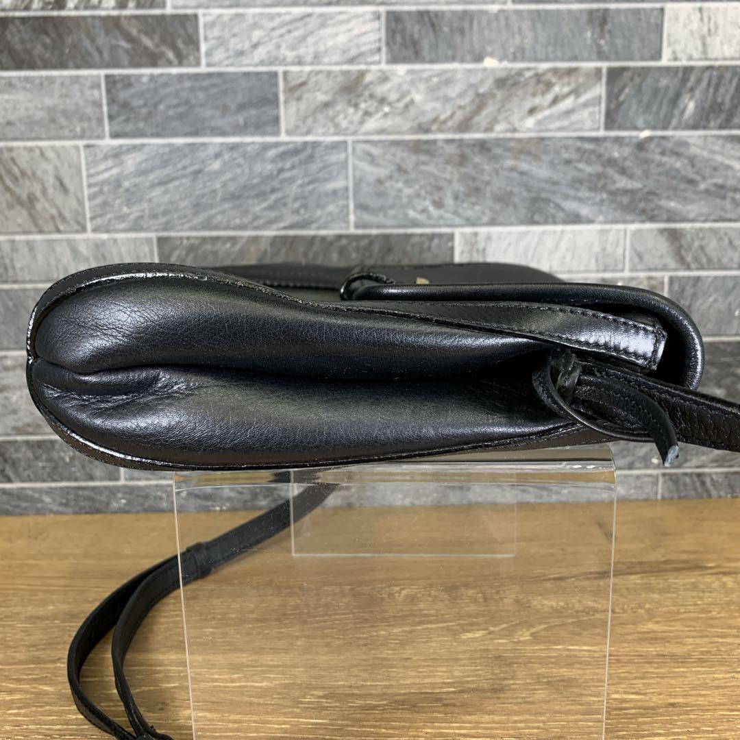 希少　1980年代　オールド　CELINE　レザーショルダーバッグ　ブラック