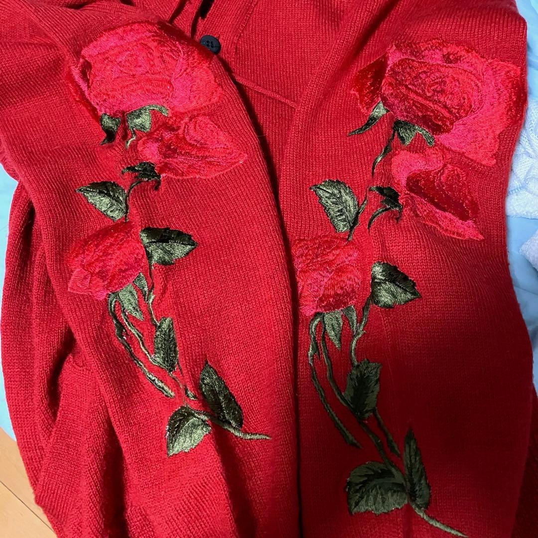 【雰囲気抜群❗️】90's HYSTERIC GLAMOUR 刺繍 ニットパーカー