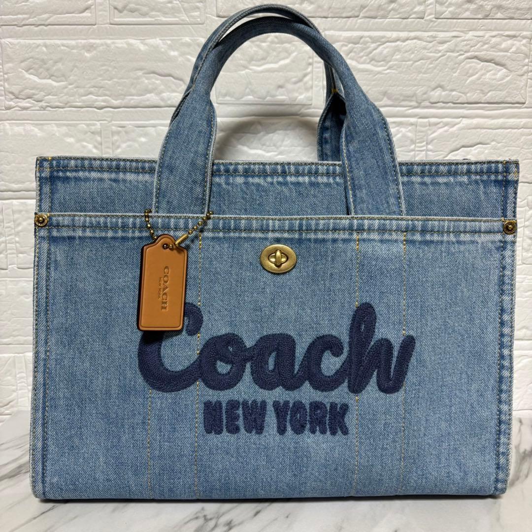 COACH コーチ　カーゴトートバッグ　デニムバッグ　26 2way トート